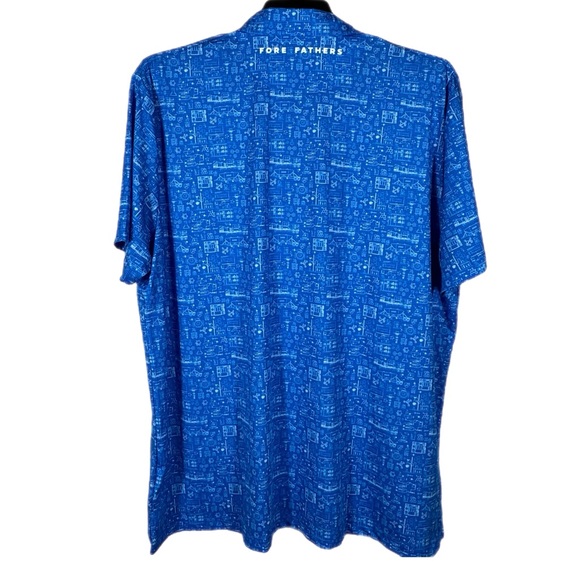 Fore Fathers Performance Polo XXL Blue Soft Breathable Fabric Chemical Print - Picture 8 of 12